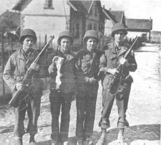 These four men were stranded in German territory for four nights and three days with only one quart of water and nothing to eat. Their rescuers were signaled with this first aid bandage.