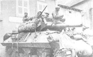 Tank destroyer waiting to go into action in the Moselle River section.