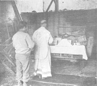 Jeep being used as an altar.