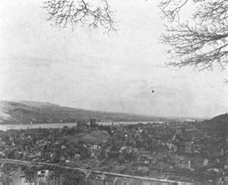 Looking across the Rhine from Bingerbruck and Bingen, Germany.