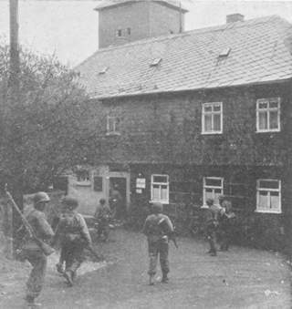 Searching for snipers in Harra, Germany.